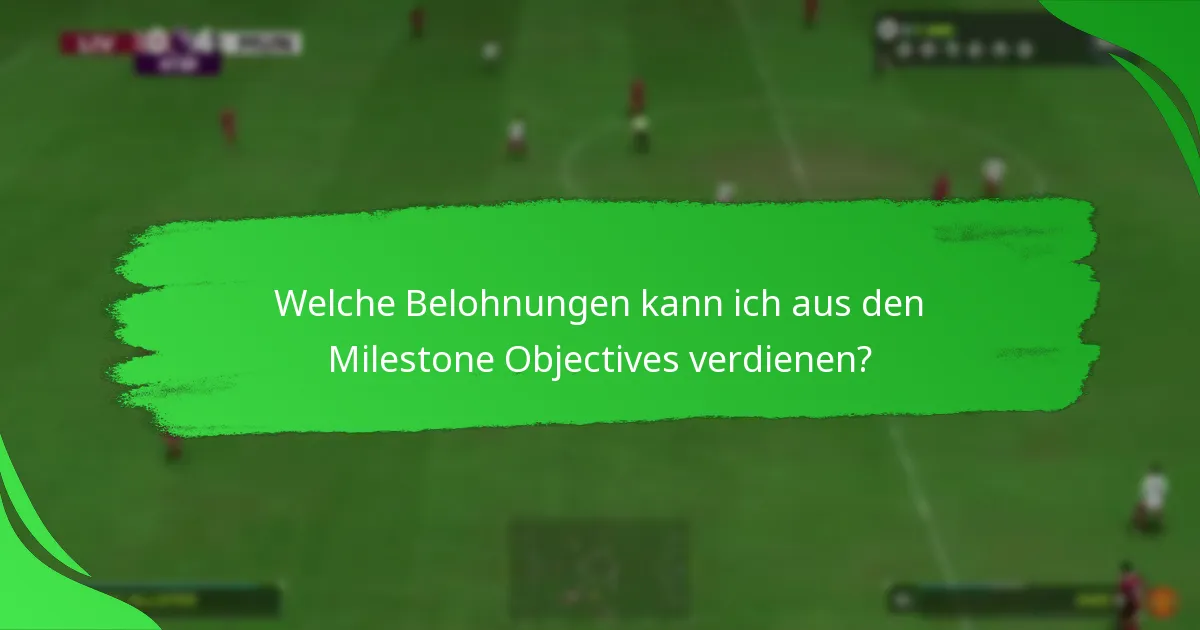 Welche Milestone Objectives sind es wert, verfolgt zu werden?